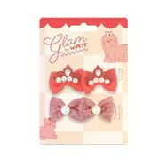M-Pets Glam Fiyonklu 4'lü Kırmızı Kedi ve Köpekler İçin Toka
