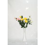 M3Decorium Beyaz Delikli Renkli Güller 40cm Vazo
