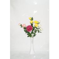 M3Decorium Beyaz Delikli Ve Çiçekler 40cm Vazo
