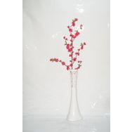 M3Decorium Beyaz İşlemeli Fuşya Bahar Dalı 60cm Vazo