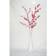 M3Decorium Beyaz İşlemeli Fuşya ve Pembe Bahar Dalı 60cm Vazo