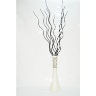 M3Decorium Desenli Krem 10 Adet Siyah Dal 60cm Vazo