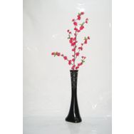 M3Decorium Desenli Siyah Fuşya Bahar Dalı 60cm Vazo