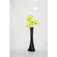 M3Decorium Desenli Siyah Sarı Çiçek 60cm Vazo