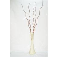 M3Decorium Desenli Uzun Krem 5 adet Kahverengi Uzun Kıvrık Dal 60cm Vazo