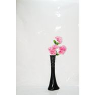 M3Decorium Desenli Uzun Siyah Pembe Ortanca 60cm Vazo