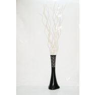 M3Decorium Siyah Desenli 15 Adet Krem Dal 60cm Vazo