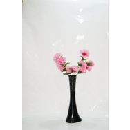 M3Decorium Siyah Desenli Pembe Çiçekler 60cm Vazo