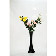 M3Decorium Siyah Desenli Üç Renk Gül 60cm Vazo