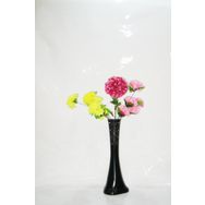 M3Decorium Siyah Desenli ve Çiçekler 60cm Vazo
