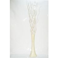 M3Decorium Uzun Desenli Sızdırmaz 15 Adet Krem Dallı Köşesu 60cm Vazo
