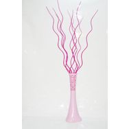 M3Decorium Uzun Pudra Pembe Desenli 10 Adet Fuşya Dal 60cm Vazo