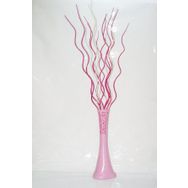 M3Decorium Uzun Pudra Pembe Desenli 15 Adet Krem Fuşya Dal 60cm Vazo