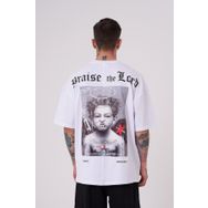 Machinist Bad Angels Beyaz Baskılı Oversize Erkek T-shirt