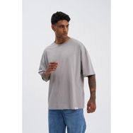 Machinist Basic Super Açık Gri Pamuklu Oversize Erkek T-shirt
