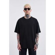 Machinist Basic Super Siyah Pamuklu Oversize Erkek T-shirt