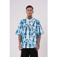 Machinist Batic Baskılı Ekru Oversize Erkek T-shirt