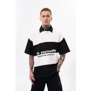 Machinist Be Yourself Siyah Polo Yaka Oversize Erkek T-shirt
