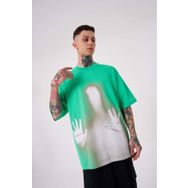 Machinist Believe Me Açık Yeşil Baskılı Oversize Erkek T-shirt