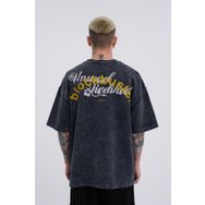 Machinist Blockbuster Baskılı Asphalt Spotted Yıkamalı Oversize Erkek T-shirt