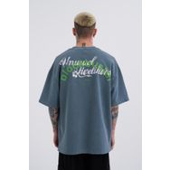 Machinist Blockbuster Baskılı Ghost Cloudy Yıkamalı Oversize Erkek T-shirt