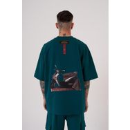Machinist Carpet Patch Baskılı Petrol Yeşili Oversize Erkek T-shirt