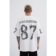 Machinist Futue 87 Baskılı Ekru Oversize Erkek T-shirt