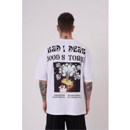 Machinist Good Stories Baskılı Beyaz Oversize Erkek T-shirt