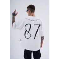 Machinist Herb Printed Baskılı Ekru Oversize Erkek T-shirt