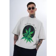 Machinist Herb Printed Baskılı Gri Oversize Erkek T-shirt