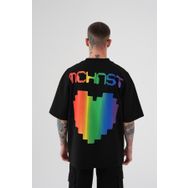 Machinist Mchnst Love Baskılı Siyah Oversize Erkek T-shirt