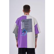 Machinist Nakkaş Levni Baskılı Mor Gri Oversize Erkek T-shirt