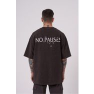 Machinist No Pouses Baskılı Kahverengi Cloudy Oversize Erkek T-shirt
