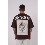 Machinist Premium Pisagor Basklı Kahverengi Oversize Erkek T-shirt