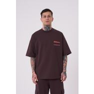 Machinist Raw Crossbreed Kahverengi Detaylı Oversize Erkek T-shirt