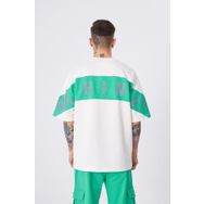 Machinist Reflektör Baskılı Ekru Yeşil Erkek T-shirt