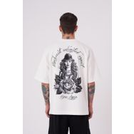 Machinist Rose Ekru Baskılı Oversize Erkek T-shirt