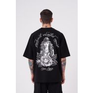 Machinist Rose Siyah Baskılı Oversize Erkek T-shirt