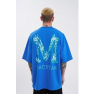 Machinist Smoked Macstar Baskılı Mavi Oversize Erkek T-shirt