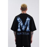 Machinist Smoked Macstar Baskılı Siyah Oversize Erkek T-shirt