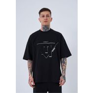 Machinist Triangel Applique Siyah Baskılı Erkek T-shirt