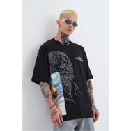 Machinist Van Gogh Baskılı Siyah Oversize Erkek T-shirt