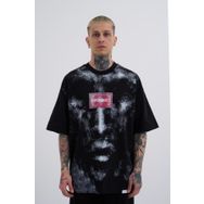 Machinist Vintage Carpet Baskılı Siyah Oversize Erkek T-shirt