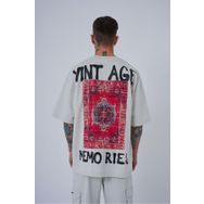 Machinist Vintage Memories Gri Baskılı Oversize Erkek T-shirt