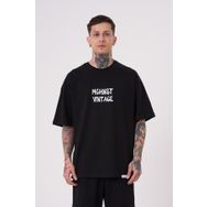 Machinist Vintage Memories Siyah Baskılı Oversize Erkek T-shirt