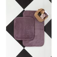 Madame Coco 50x80 + 45x50 cm Koyu Mürdüm Carol 2'li Banyo Paspası