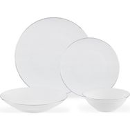 Madame Coco Allons Beyaz-Silver 6 Kişilik 24 Parça Yemek Takımı