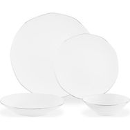 Madame Coco Collin Beyaz-Silver 6 Kişilik 24 Parça Yemek Takımı