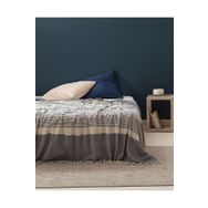 Madame Coco Denney Ekru-İndigo Çift Kişilik 220x240 cm Yatak Örtüsü