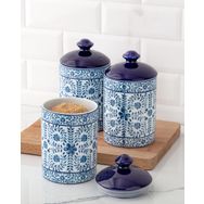 Madame Coco Papillon Beyaz/Mavi 3'lü Baharatlık Seti